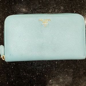 PRADA Saffiano zip around wallet